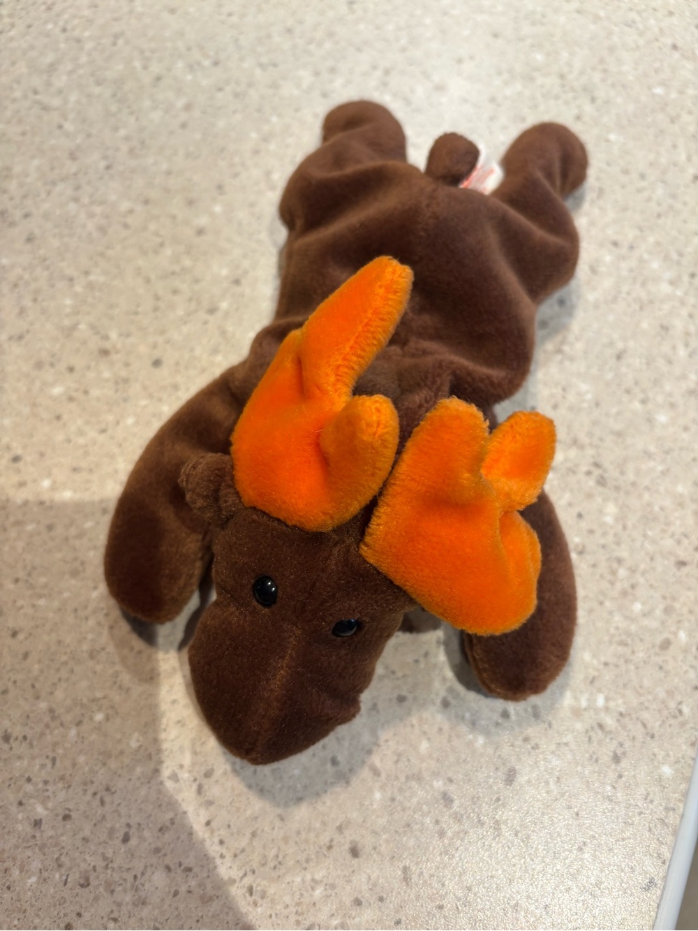 Vintage TY Beanie Baby Chocolate Moose 1993 First Gen Retired Plush Toy